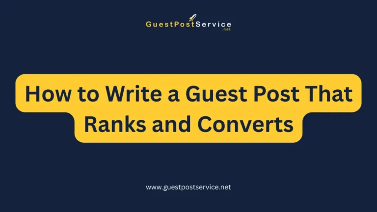 A featured image for an article on topic "How to Write a Guest Post That Ranks and Converts"